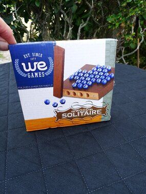 WE Games Solid Wood Solitaire Game NEW